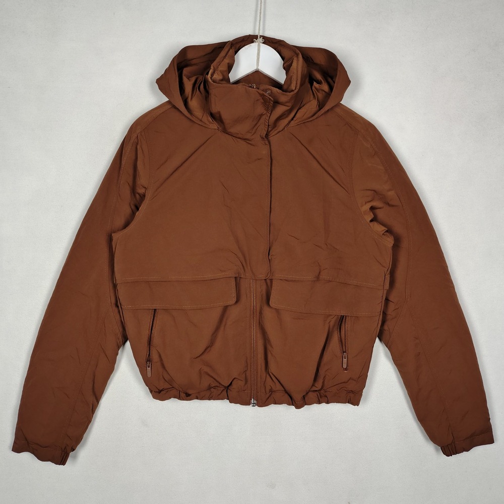 Lululemon Insulated Always Effortless Jacket Roasted Brown Size 10 Hooded Coat
